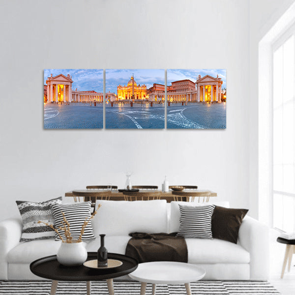 The Papal Basilica of St. Peter in the Vatican Italy Panoramic canvas Wall Art