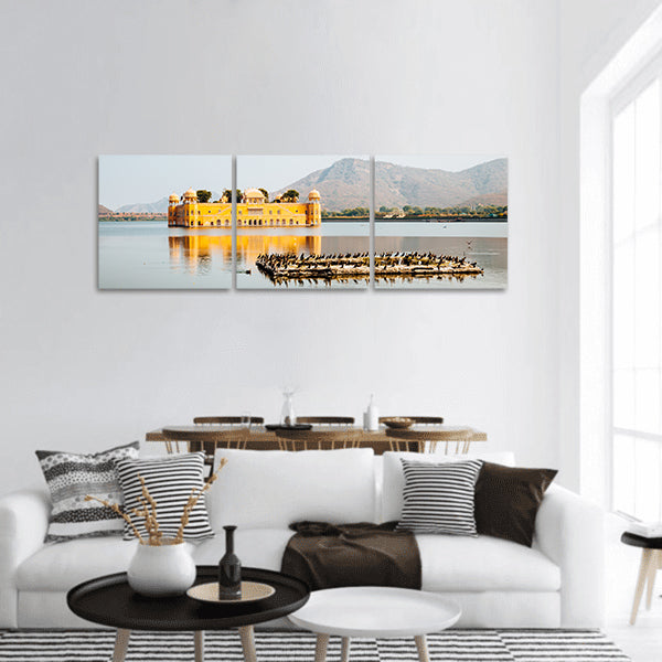 Jal Mahal with Man Sagar Lake in Jaipur, India Panoramic canvas Wall Art
