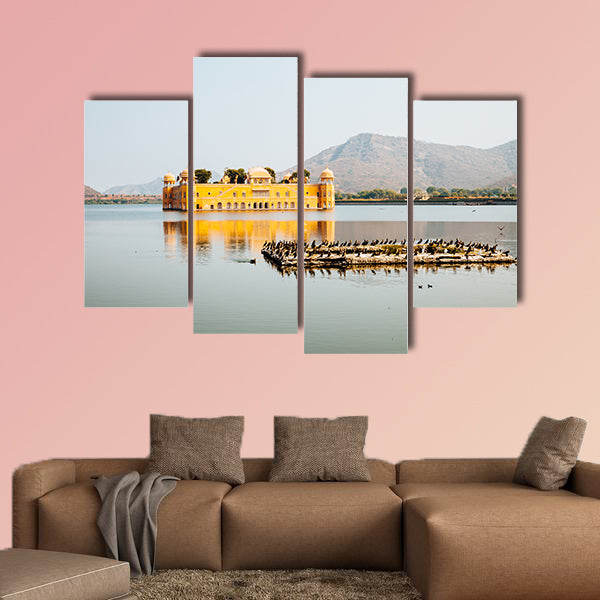 Jal Mahal (Water Palace) with Man Sagar Lake in Jaipur, India multi panel canvas wall art