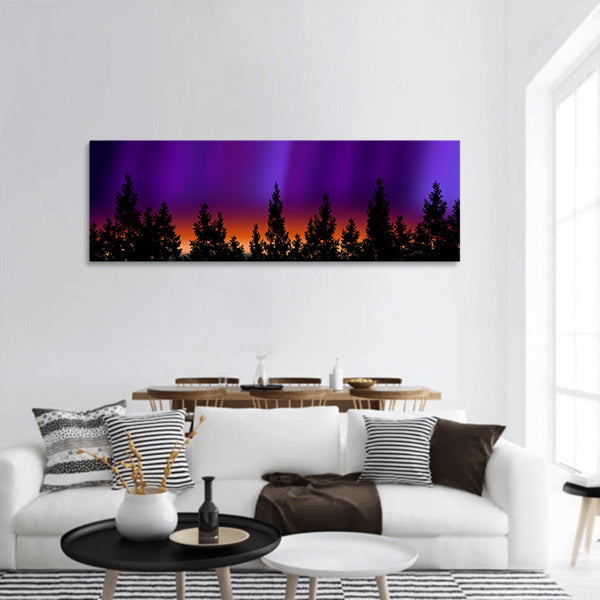 Northern lights Panoramic Canvas Wall Art