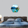 Tara River flows into the mainstream of the canyons hexagonal canvas wall art