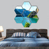 Tara River flows into the mainstream of the canyons hexagonal canvas wall art