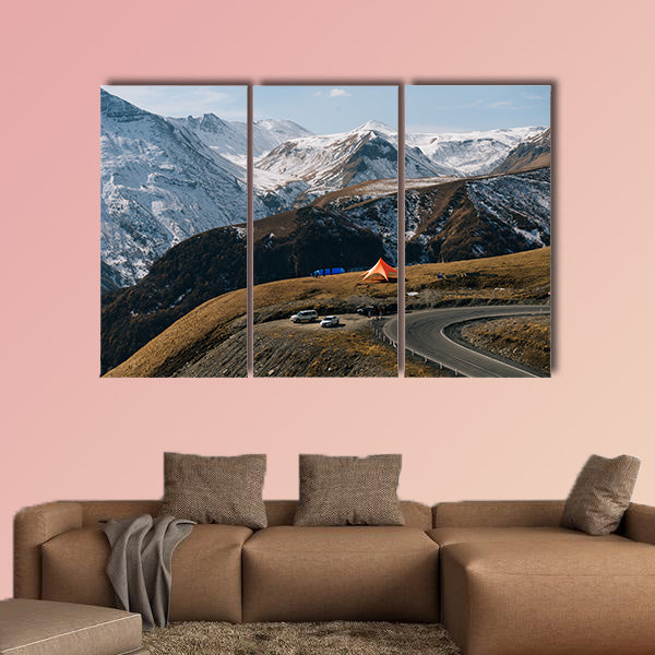 Beautiful landscapes with high mountains of Georgia, Europe. multi panel canvas wall art