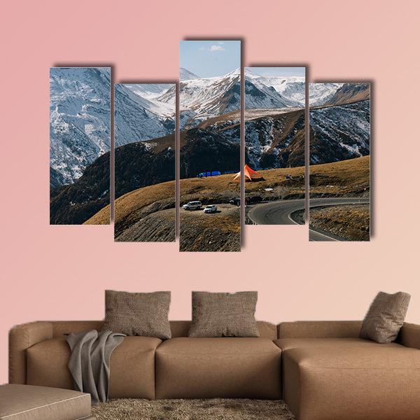The magic nature, high mountains are covered with white snow, multi panel canvas wall art
