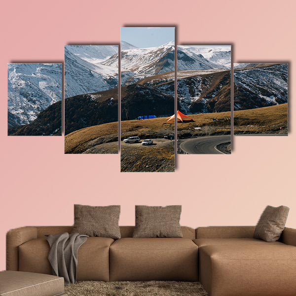 The magic nature, high mountains are covered with white snow, multi panel canvas wall art