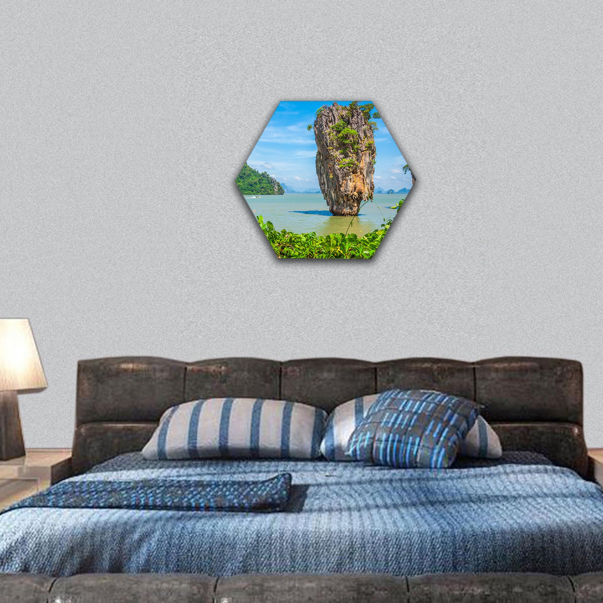 James Bond Island on Phang Nga Bay, Thailand hexagonal canvas wall art