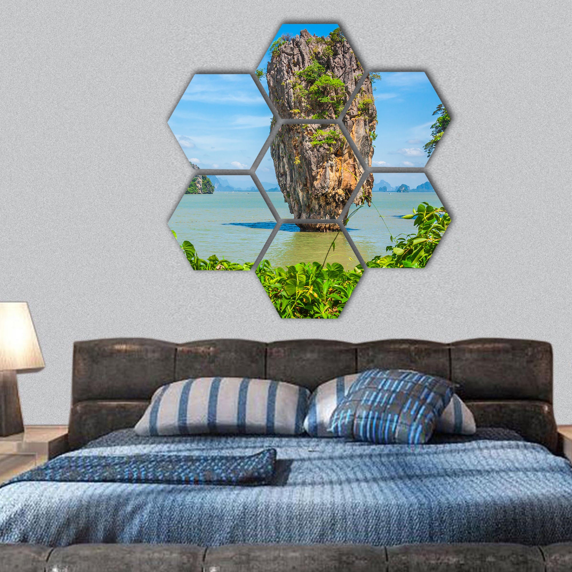 James Bond Island on Phang Nga Bay, Thailand hexagonal canvas wall art