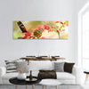 Beautiful tropical butterflies on a red flowers Panoramic Canvas Wall Art