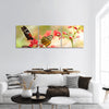 Beautiful tropical butterflies on a red flowers Panoramic Canvas Wall Art