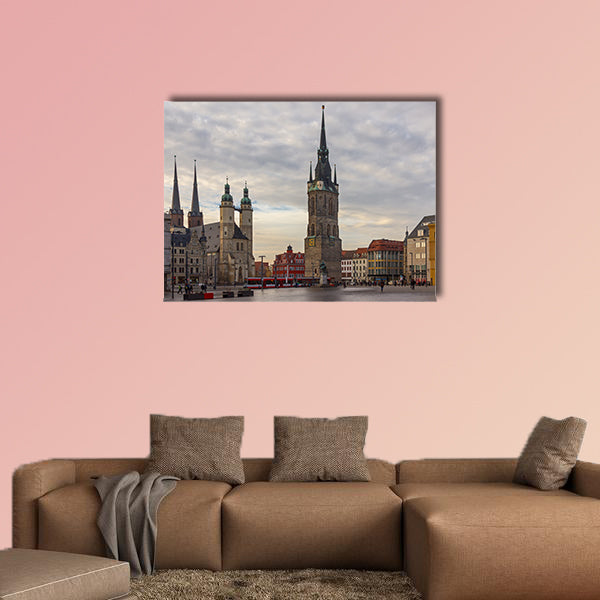 At the market square of Halle multi panel canvas wall art