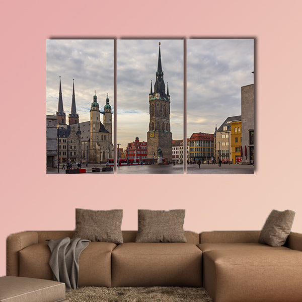 At the market square of Halle multi panel canvas wall art