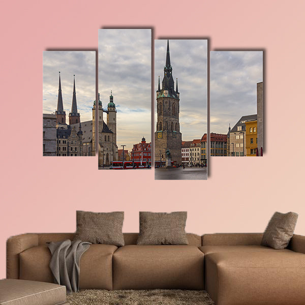 At the market square of Halle multi panel canvas wall art