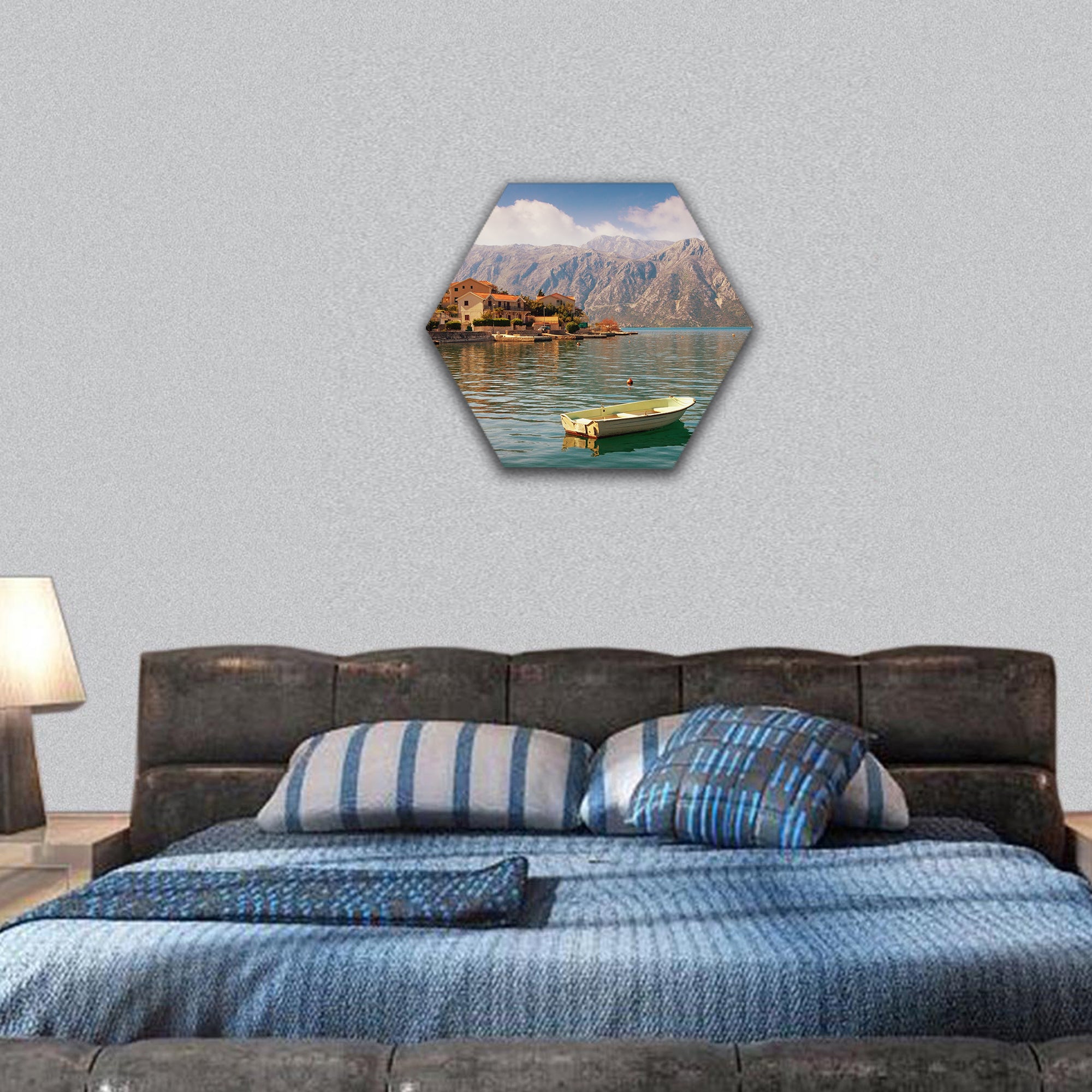 Mediterranean landscape hexagonal canvas wall art