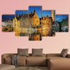 Classic postcard view of the historic city center of Brugge wall art