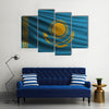 The national flag of Kazakhstan Multi Panel Canvas Wall Art