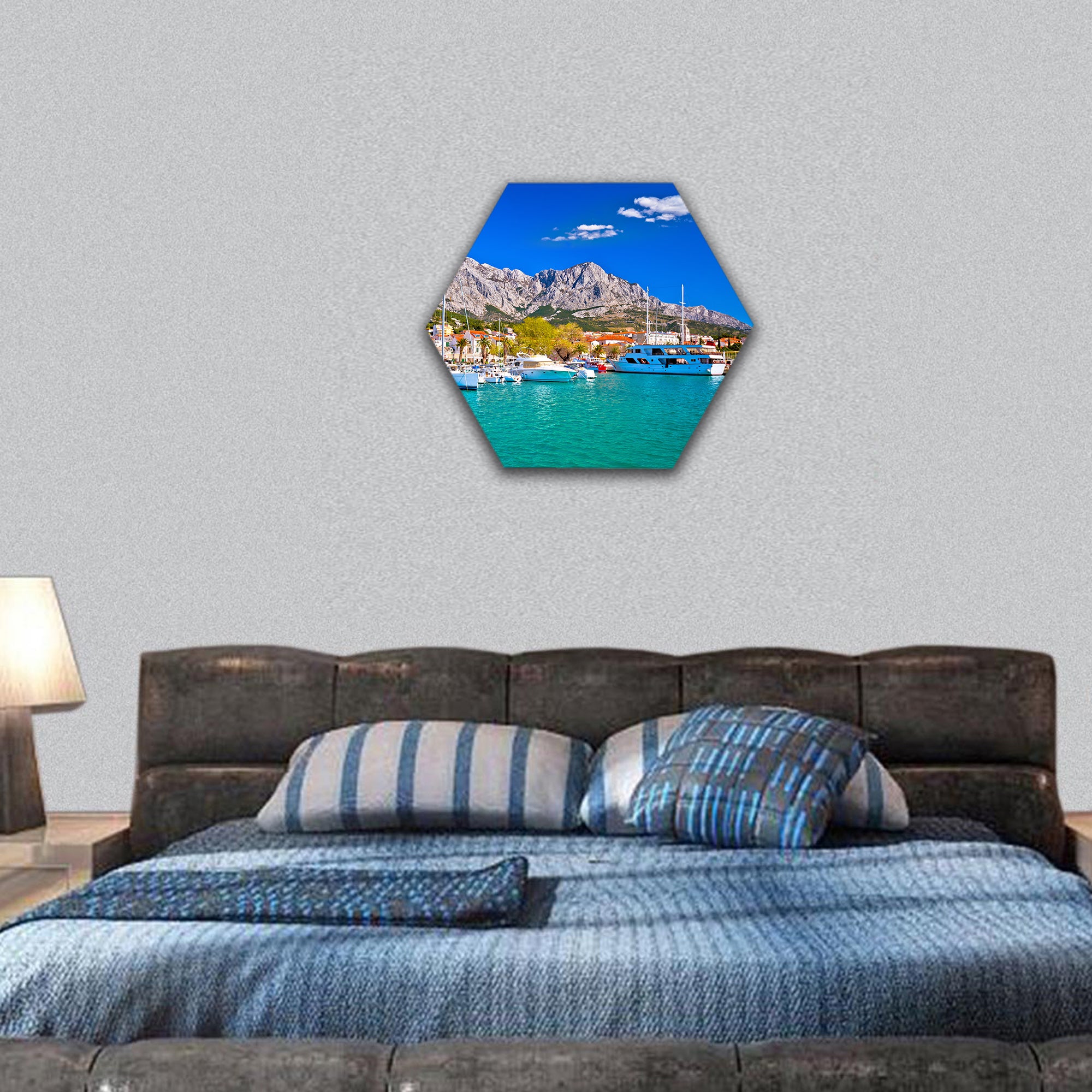 Makarska riviera in Dalmatia, Croatia hexagonal canvas wall art