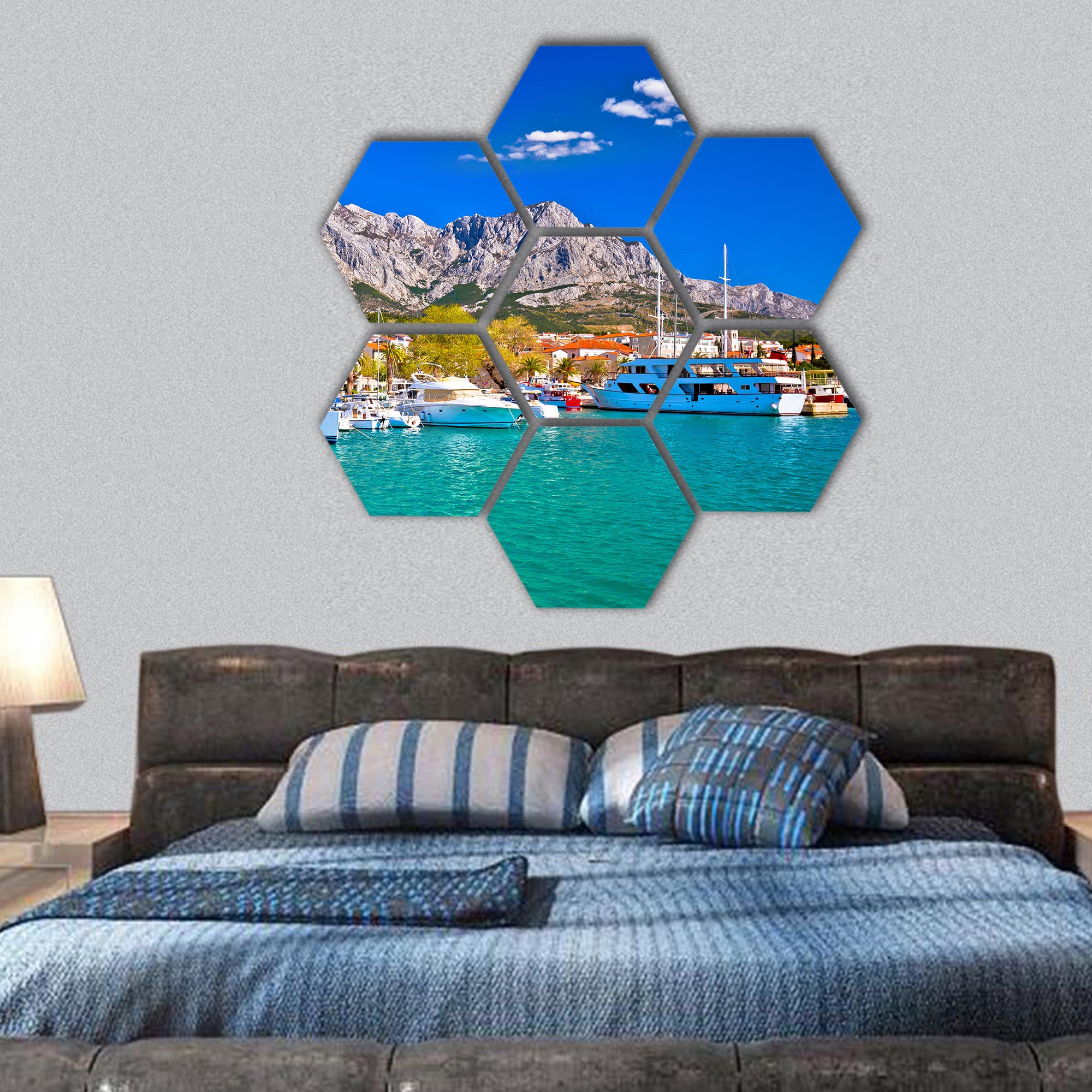 Makarska riviera in Dalmatia, Croatia hexagonal canvas wall art
