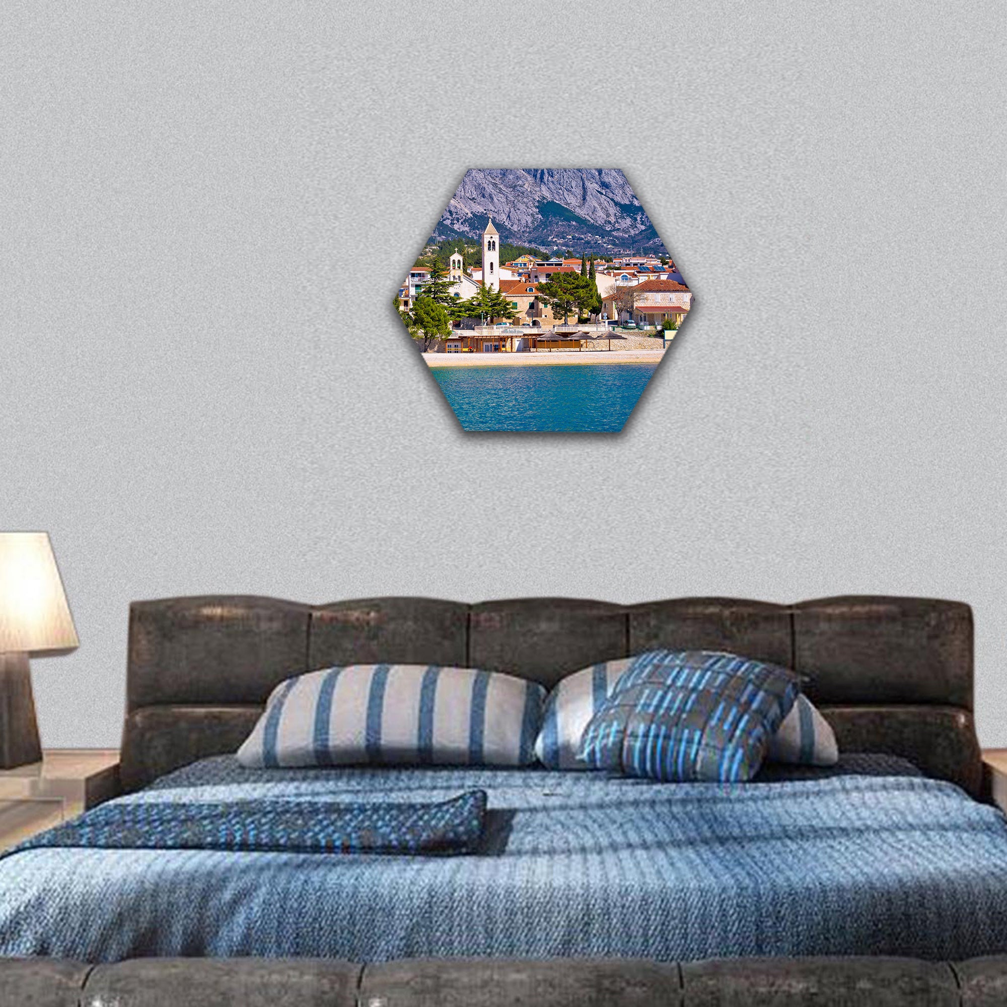 Makarska riviera in Dalmatia, Croatia hexagonal canvas wall art