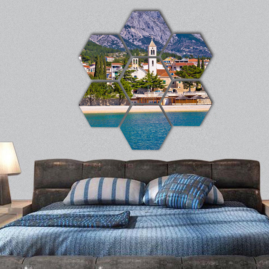 Makarska riviera in Dalmatia, Croatia hexagonal canvas wall art