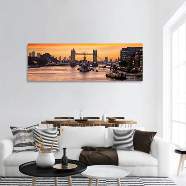 The iconic Tower Bridge in London, United Kingdom, panoramic canvas wall art