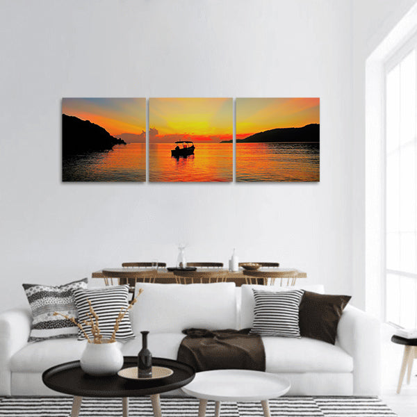 Ray of light during sunrise panoramic canvas wall art