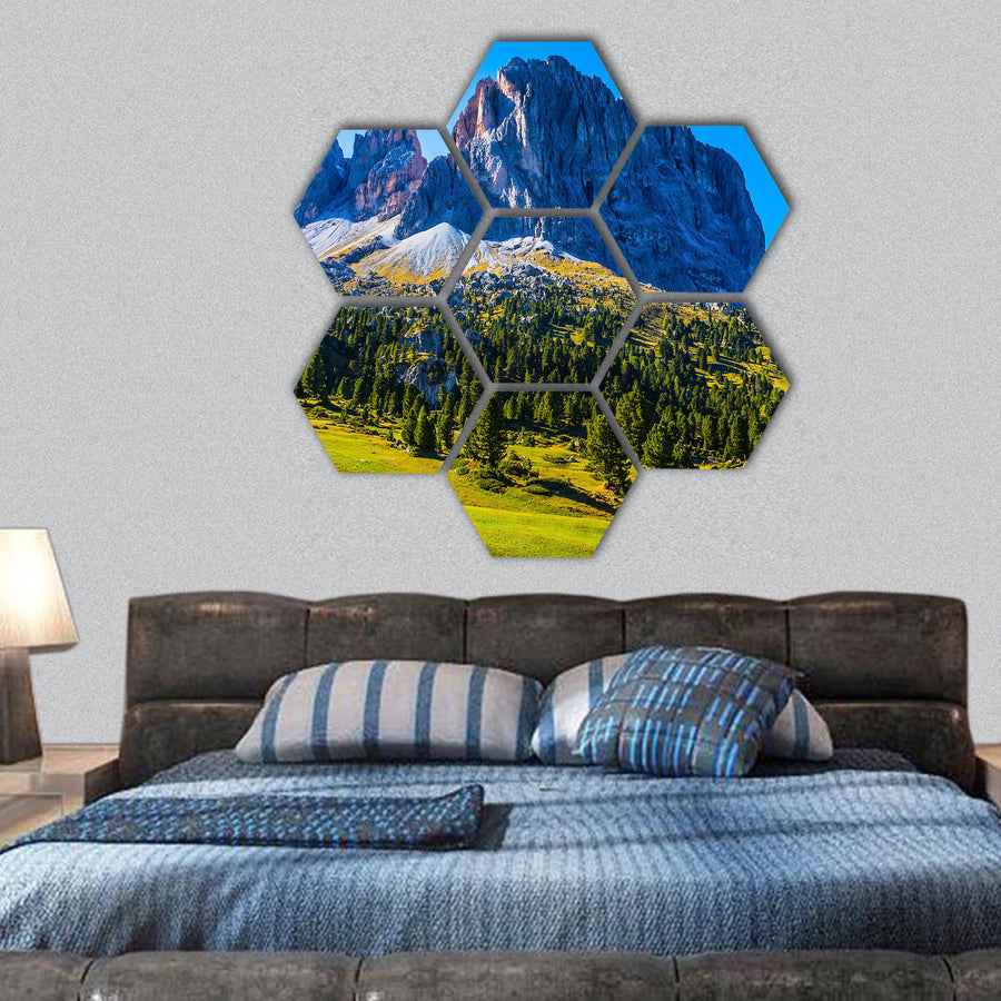 Southern Limestone Alps,  Italian Dolomites hexagonal canvas wall art