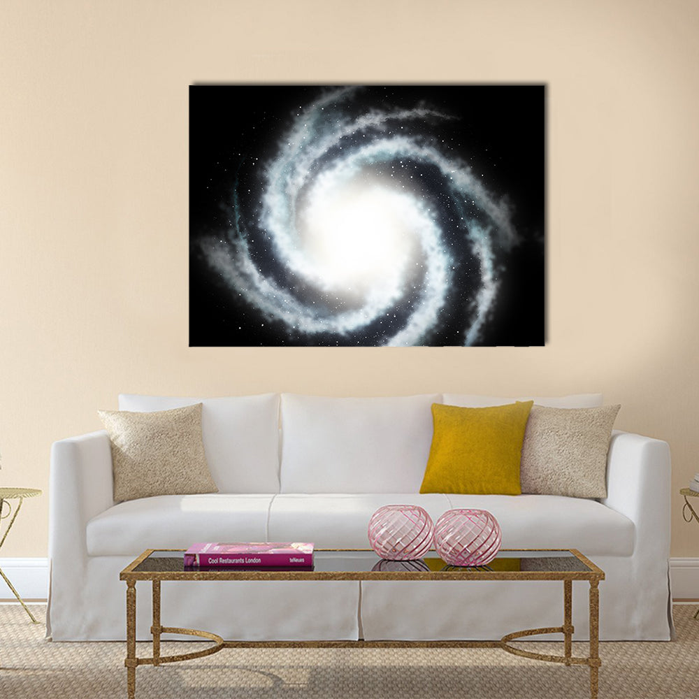 Mysterious helicoid galaxy and the black star sky Multi Panel Canvas Wall Art