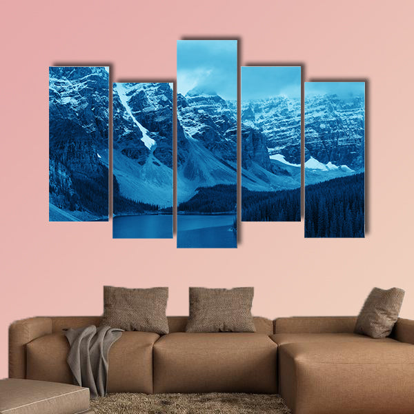 Moraine Lake with snow capped mountain of Banff National Park wall art