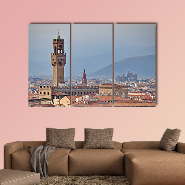 Palazzo Vecchio or Palazzo della Signoria in Florence, Italy multi panel canvas wall art