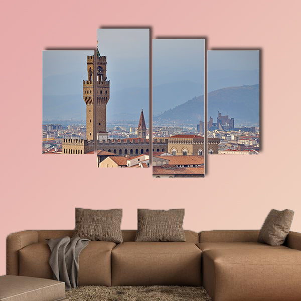Palazzo Vecchio or Palazzo della Signoria in Florence, Italy multi panel canvas wall art