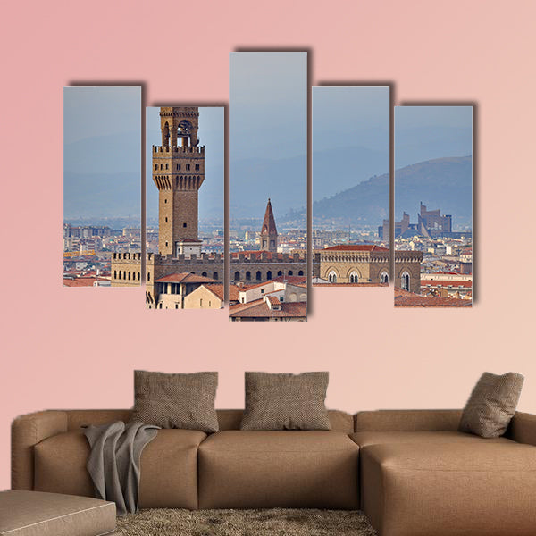 Palazzo Vecchio or Palazzo della Signoria in Florence, Italy multi panel canvas wall art