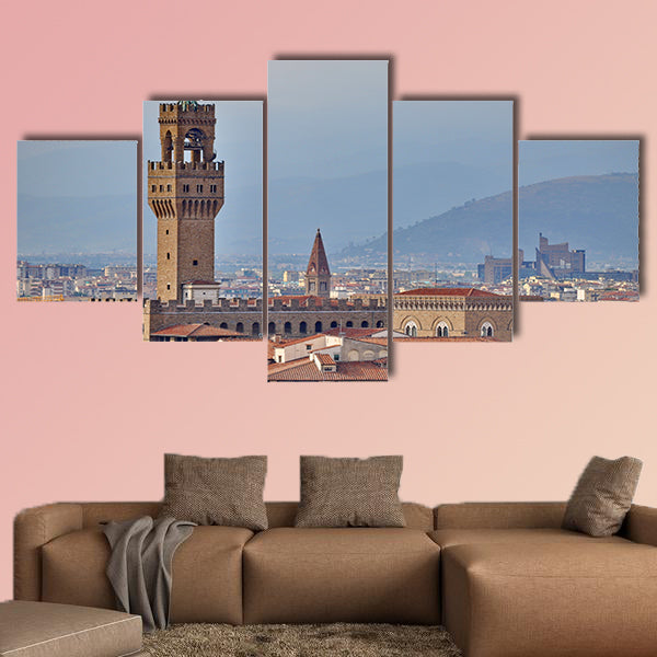 Palazzo Vecchio or Palazzo della Signoria in Florence, Italy multi panel canvas wall art