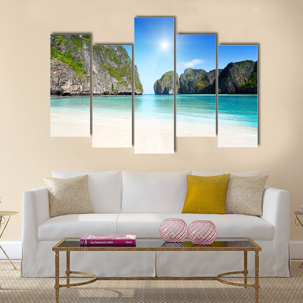 Most Beautiful moning in Maya bay Phi phi leh island multi panel canvas wall art