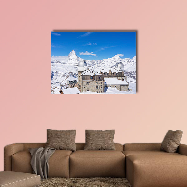 The observatory on Gornergrat Summit overlooking Matterhorn wall art