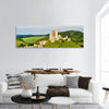 The ruins of Corfe Castle, Dorset, England Panoramic canvas wall art