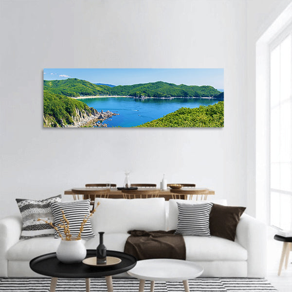 Bay and mountains Panoramic canvas Wall Art