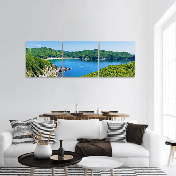 Bay and mountains Panoramic canvas Wall Art