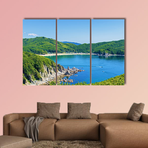 Bay and mountains Multi panel canvas wall art