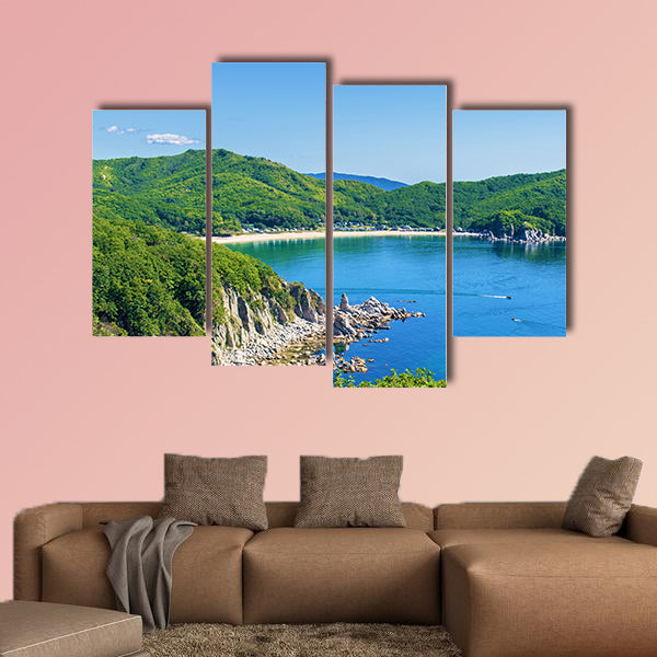 Bay and mountains Multi panel canvas wall art
