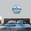 Taj Mahal at the sunrise, Arga, India hexagonal canvas wall art