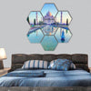 Taj Mahal at the sunrise, Arga, India hexagonal canvas wall art