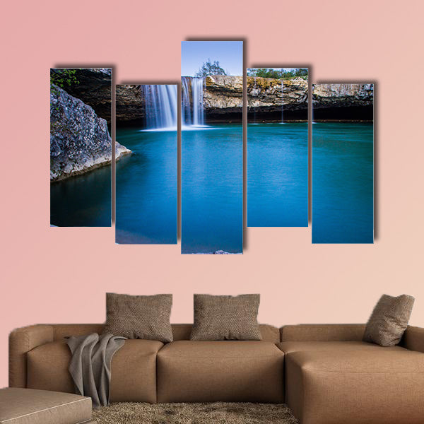 Zarecki Krov waterfall in Pazincica River multi panel canvas wall art
