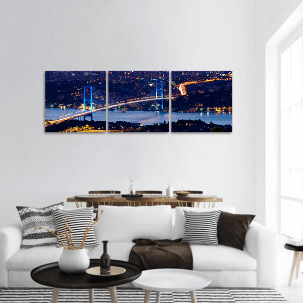 Istanbul Bosporus Bridge on sunset panoramic canvas wall art