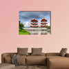 Beautiful day and cloud at Chinese Garden Twin Pagoda multi panel canvas wall art