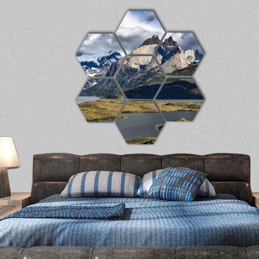 Torres del Paine National Park, Patagonia, Chile hexagonal canvas wall art