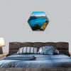 Fjord with mountains, Norway hexagonal canvas wall art