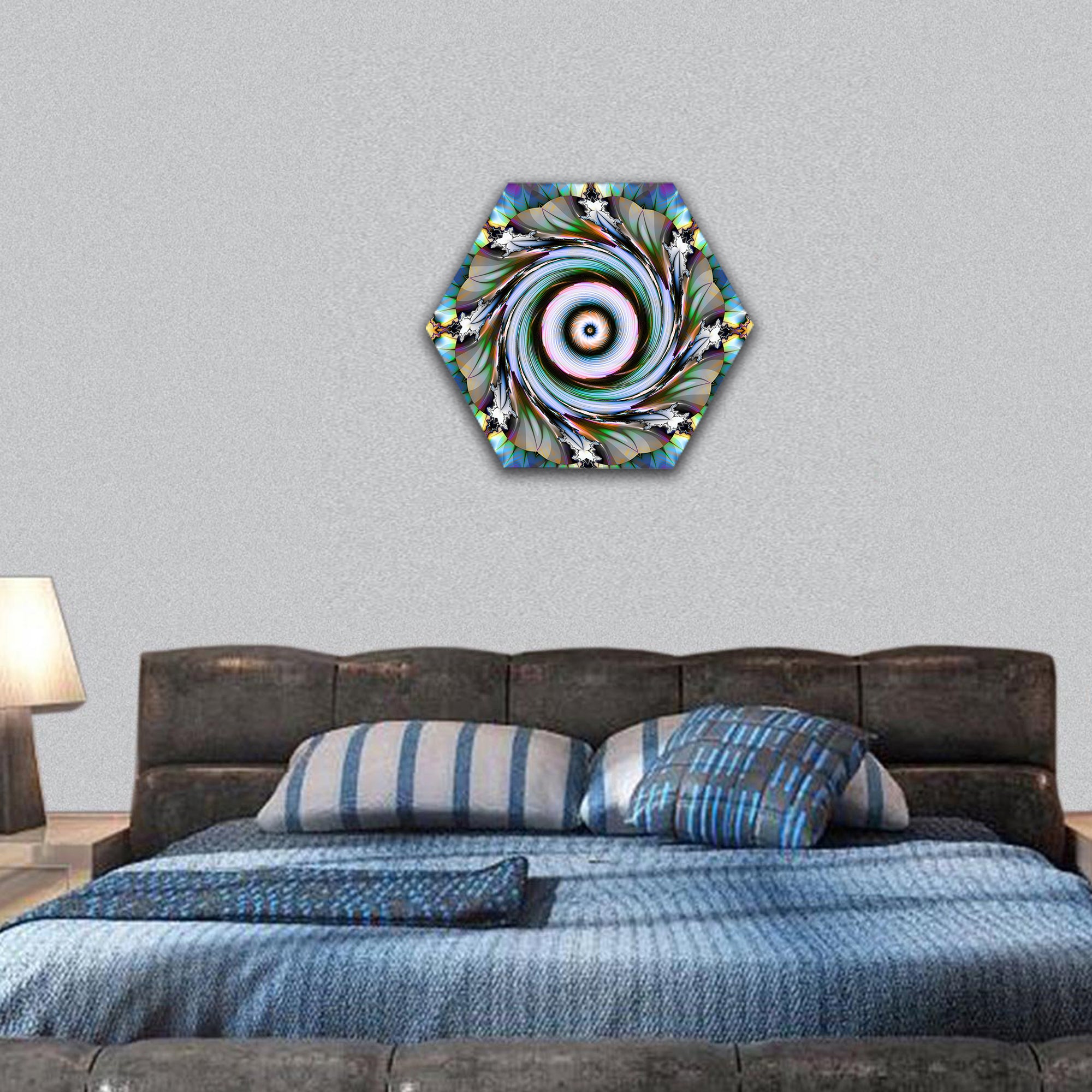 Floral Design hexagonal canvas wall art