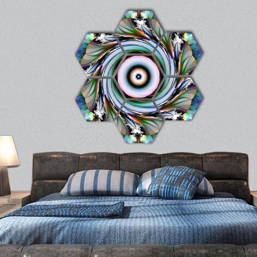 Floral Design hexagonal canvas wall art