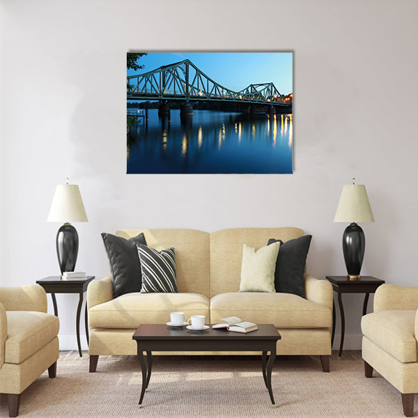 The Glienicker Bridge goes over the Havel river Multi Panel Canvas Wall Art