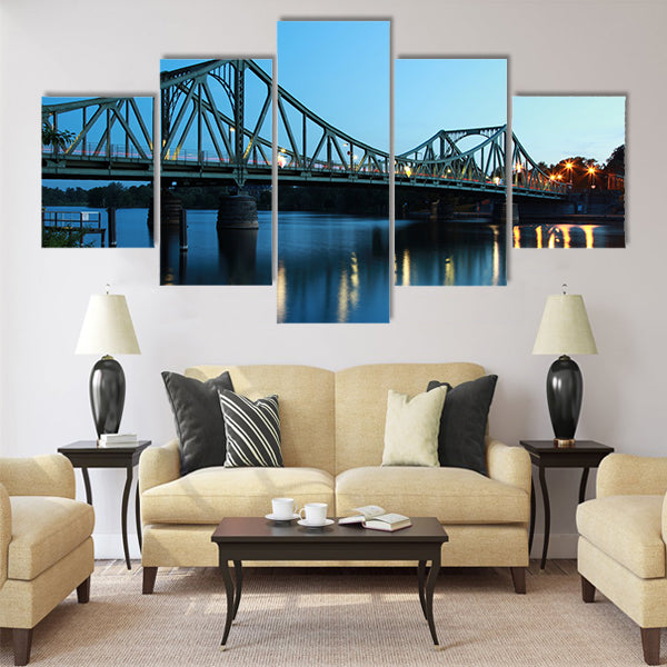 The Glienicker Bridge goes over the Havel river Multi Panel Canvas Wall Art